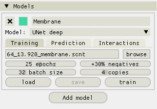 The training tab of the model interface, before compiling