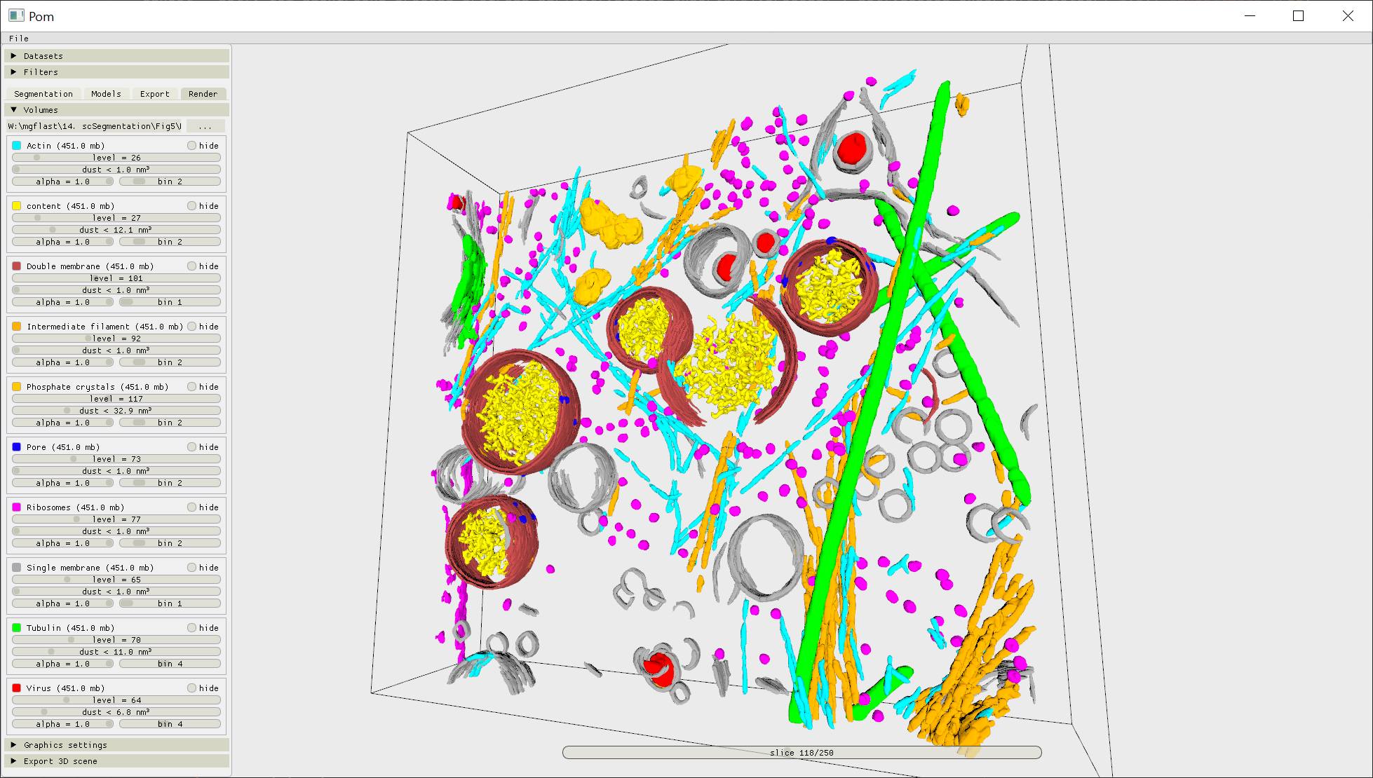 Rendering segmentation results of 10 different models in the built-in renderer